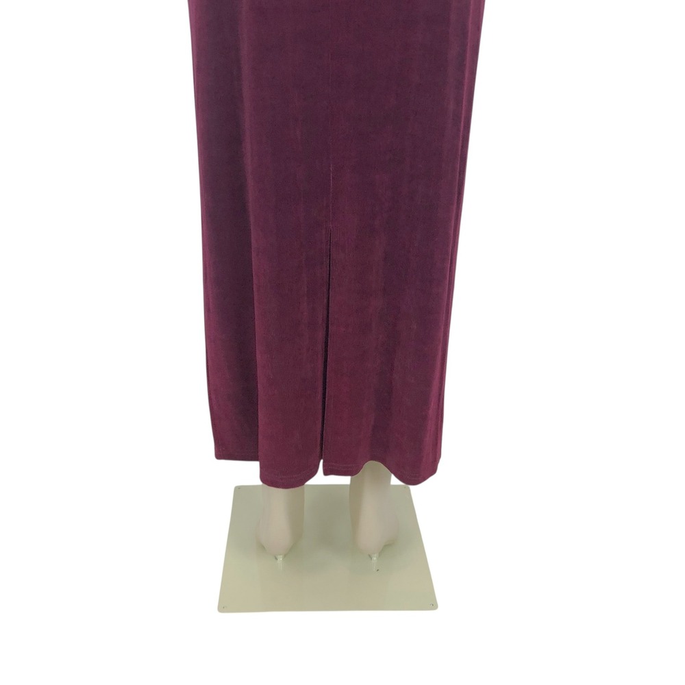 Vintage A Touch of Class Knit Slinky Maxi Skirt Size S/M Whimsigoth 90s Burgundy - Picture 8 of 10